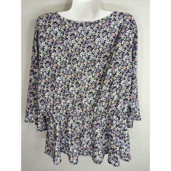 Nasty Gal Lilac Disty Floral‎ Peplum Bell Sleeve  
Top Women's 18 Boho Babydoll - Picture 7 of 11